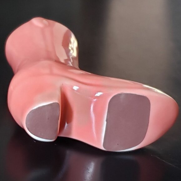 NEW Ceramic Cowboy Boots w Matches Holder Ceramic Box Striker Pink Tan Smokers - Picture 13 of 14